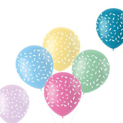 Ballonnen Pastel Sprinkles Meerkleurig 33cm - 6 stuks
