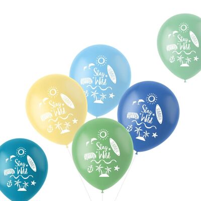 Balloons Pastel 'Stay Wild' Surf Multicolored 33cm - 6 pieces