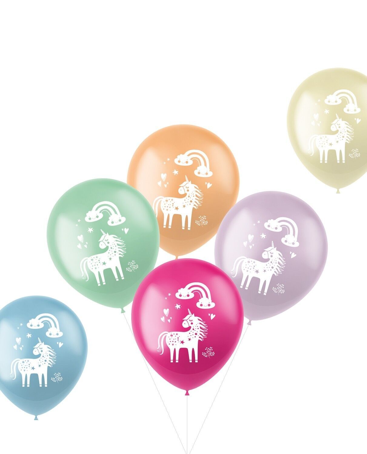 Palloncini Unicorni & Arcobaleni Multicolore 33cm - 6 pezzi