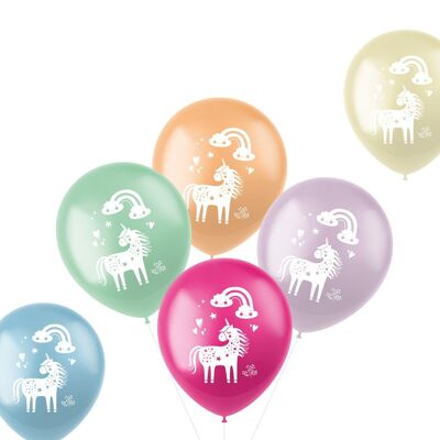 Ballonnen Unicorns & Rainbows Meerkleurig 33cm - 6 stuks