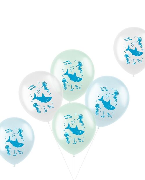 Ballonnen Pastel Under The Sea Meerkleurig 33cm - 6 stuks