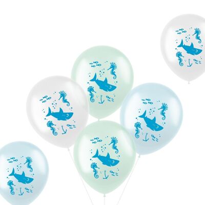 Luftballons Pastell Under The Sea Bunt 33cm - 6 Stück