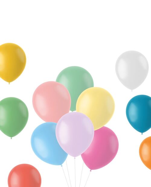 Ballonnen Pastel Mix Meerkleurig 33cm - 50 stuks