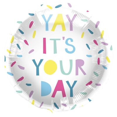 Foil Balloon 'Yay It's Your Day' Multicolored - 45cm