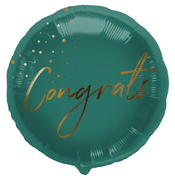 Ballon Aluminium 'Congrats' Vert - 45cm