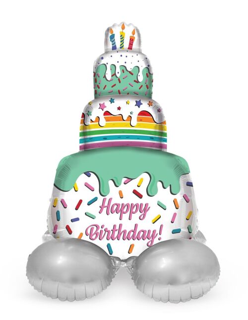 Folieballon 'Happy Birthday!' Cake Time - 72 cm