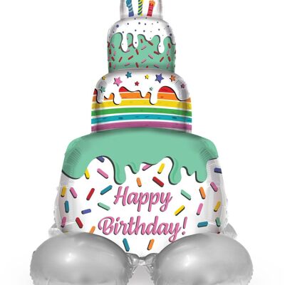 Palloncino in alluminio 'Buon compleanno!' Tempo di torta - 72 cm