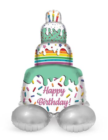 Ballon aluminium 'Happy Birthday!' L'heure du gâteau - 72 cm
