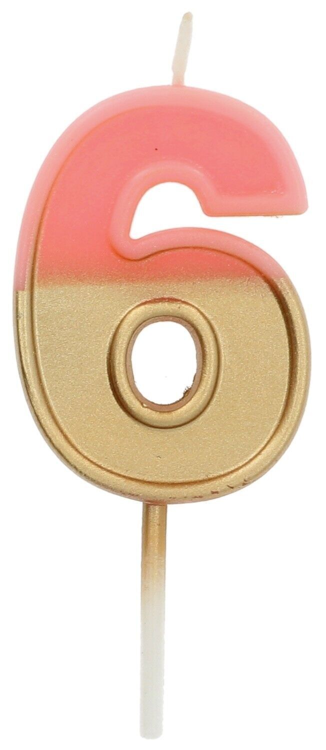 Candela retrò numero 6 rosa