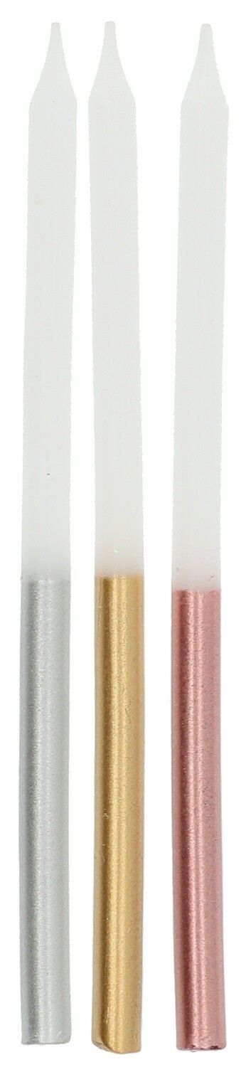 Candele Glamour Metallic 10cm - 24 pezzi
