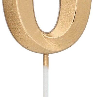 Candle Glamor Numeral 0 Gold Metallic