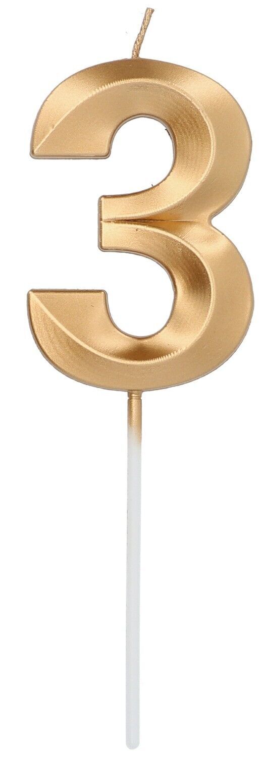 Candela Glamour Numero 3 Oro Metallico