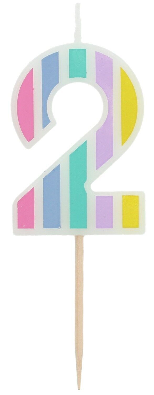 Kerze Pastell Nummer 2 Mehrfarbig