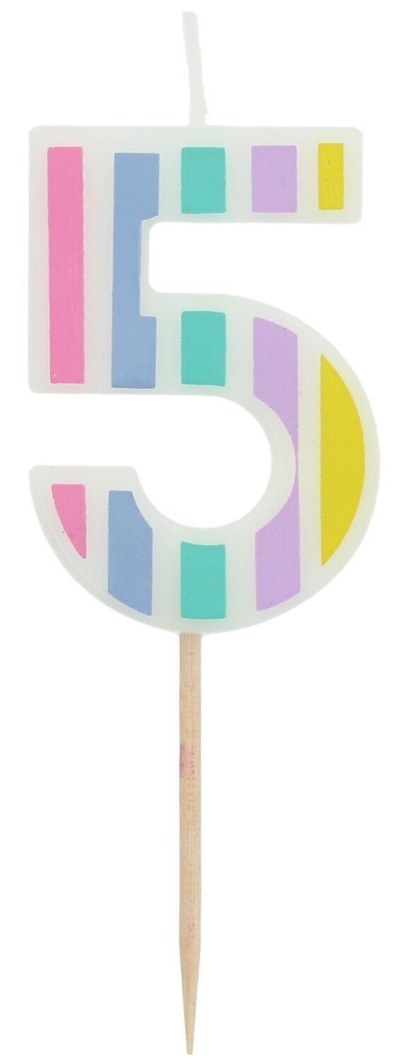 Kerze Pastell Nummer 5 Mehrfarbig
