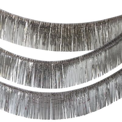 Ghirlanda con frange color argento - 6 metri