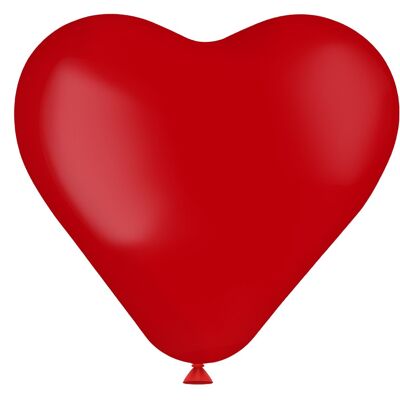 Heart Shaped Balloons Ruby Red 25cm - 8 pieces