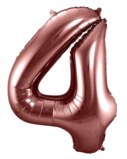 Folieballon Cijfer 4 Brons - 86 cm