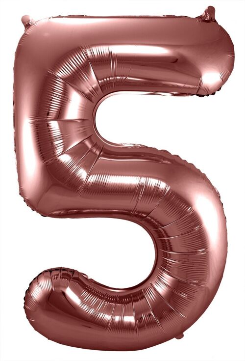 Folieballon Cijfer 5 Brons - 86 cm