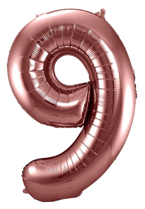 Folieballon Cijfer 9 Brons - 86 cm