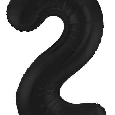 Globo Foil Número 2 Negro Metálico Mate - 86 cm