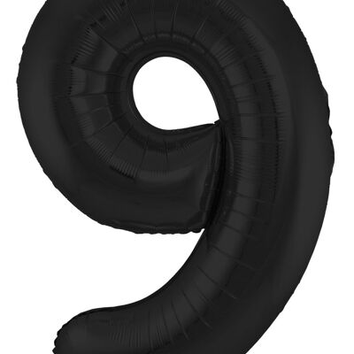Globo Foil Número 9 Negro Metálico Mate - 86 cm