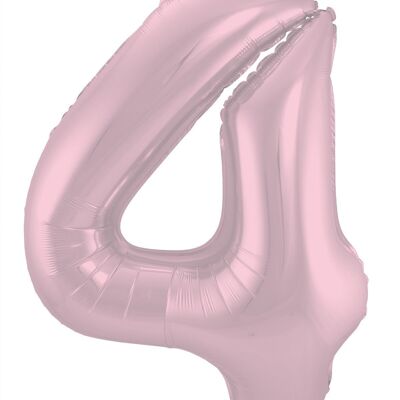 Foil Balloon Number 4 Pastel Pink Metallic Matt - 86 cm