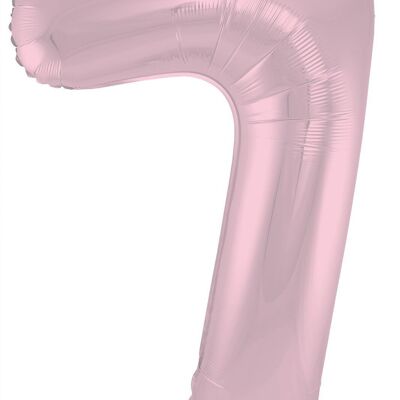 Folienballon Zahl 7 Pastellrosa Metallic Matt - 86 cm