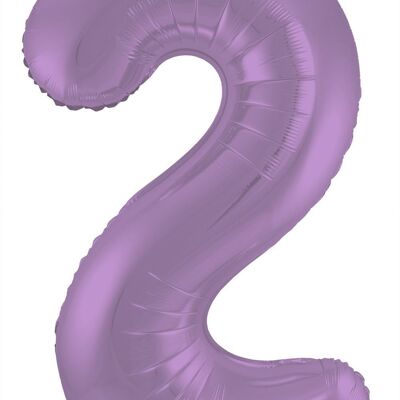 Foil Balloon Number 2 Purple Metallic Matte - 86 cm