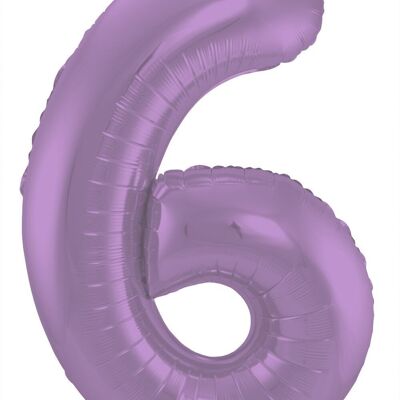 Foil Balloon Number 6 Purple Metallic Matte - 86 cm