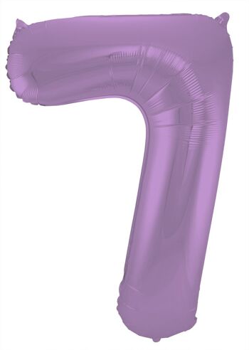 Ballon aluminium numéro 7 violet métallisé mat - 86 cm