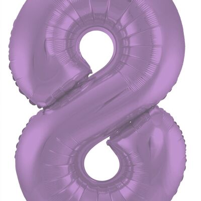 Foil Balloon Number 8 Purple Metallic Matte - 86 cm