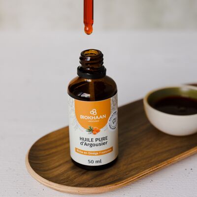 Organic sea buckthorn vegetable oil (Hippophae rhamnoides) omega 7 100 ml