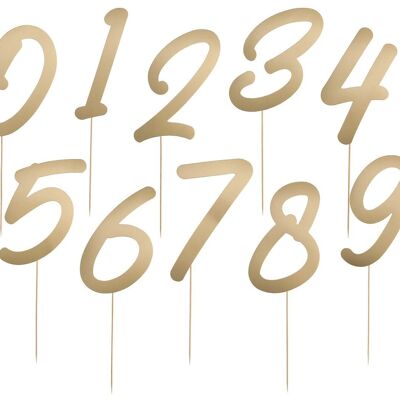 Cake toppers Numbers Elegant True Blue 15cm - 20 pieces