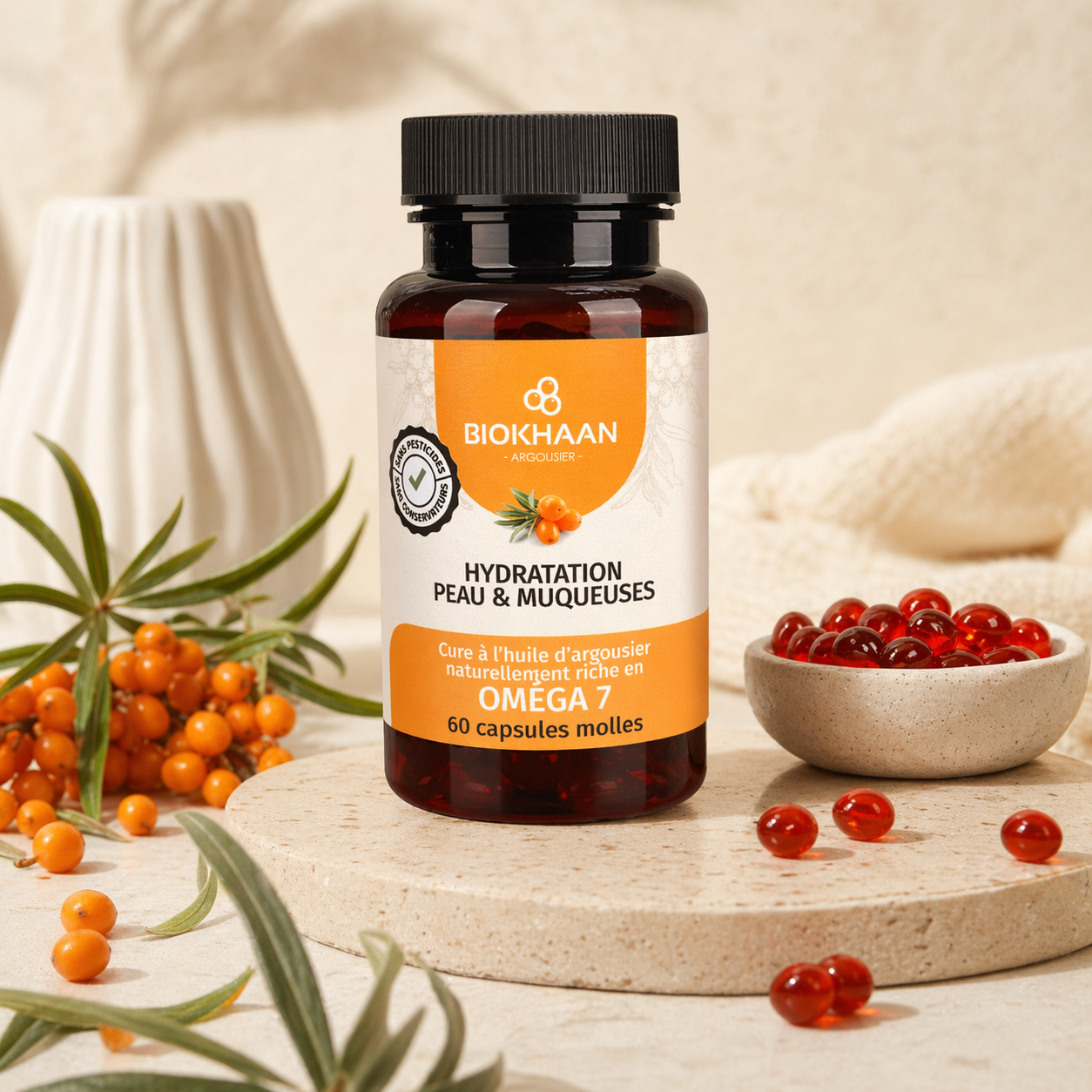 Dietary Supplement – ​​Sea Buckthorn Oil Capsules – Skin & Mucous Membrane Hydration