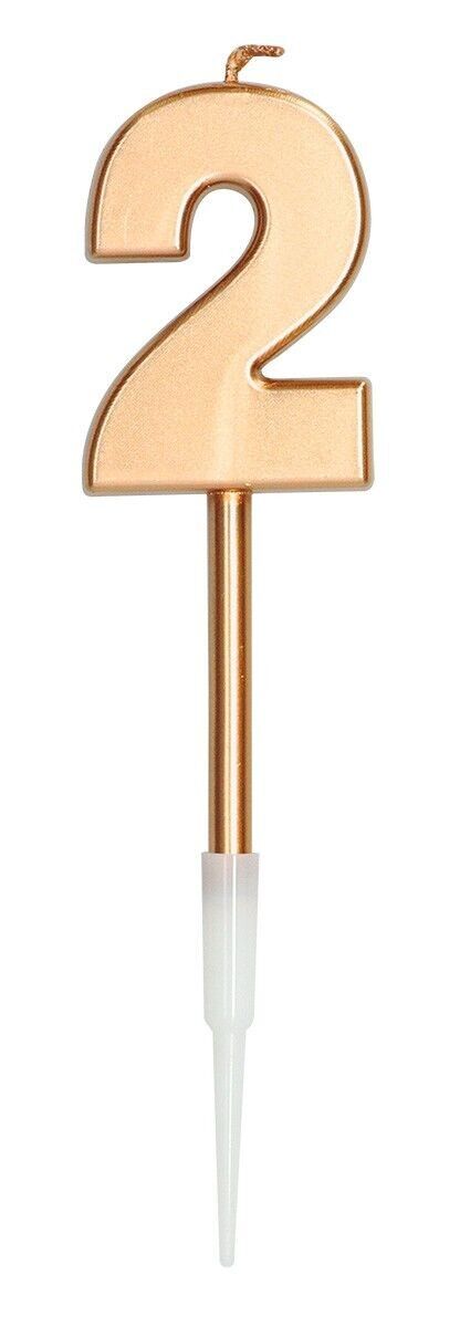 Vela Número 2 Bronce Metalizado