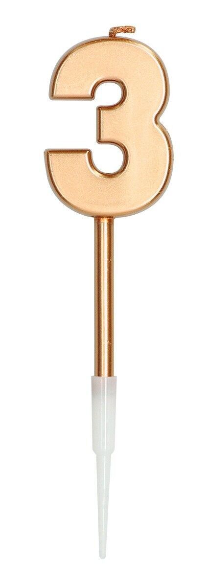 Candela Numero 3 Bronzo Metallico