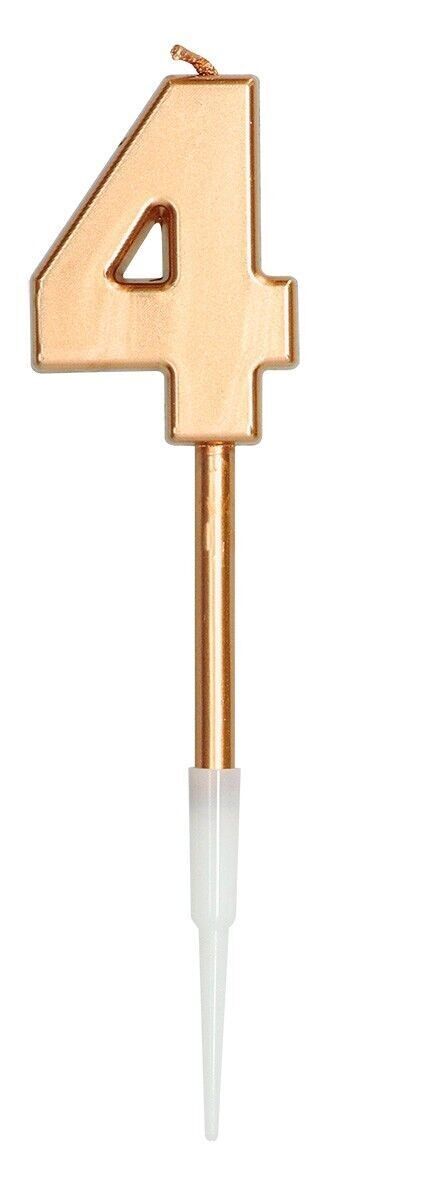 Candela Numero 4 Bronzo Metallico