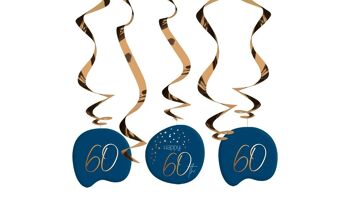 Décoration à suspendre Elegant True Blue 60 Years - 5 pièces