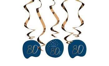 Décoration à suspendre Elegant True Blue 80 Years - 5 pièces