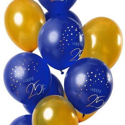 Luftballons Elegant True Blue 25 Jahre 30cm - 12 Stück