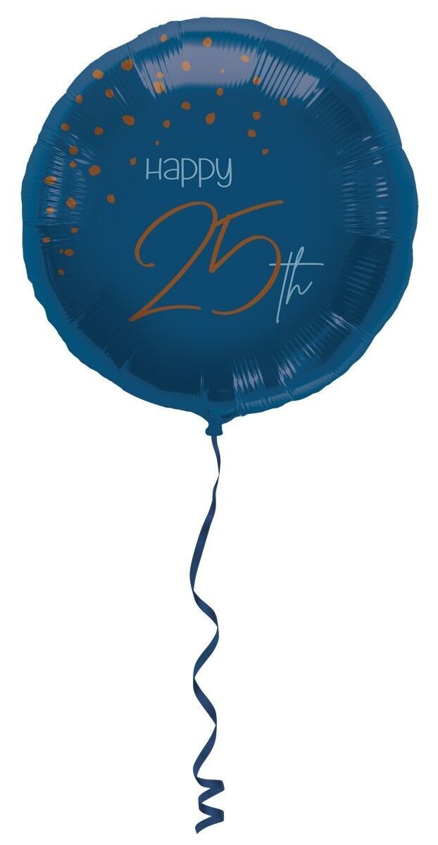 Palloncino Foil Elegante Blu Vero 25 Anni - 45cm