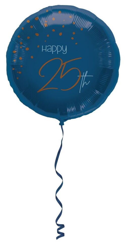 Folieballon Elegant True Blue 25 Jaar - 45cm