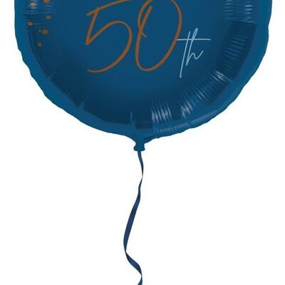 Folieballon Elegant True Blue 50 Jaar - 45cm