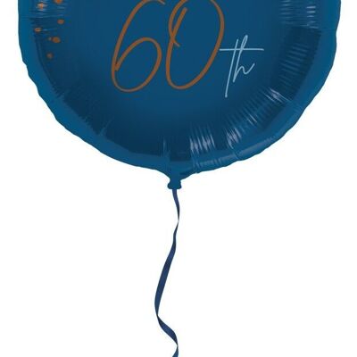 Ballon Aluminium Élégant True Blue 60 Ans - 45cm