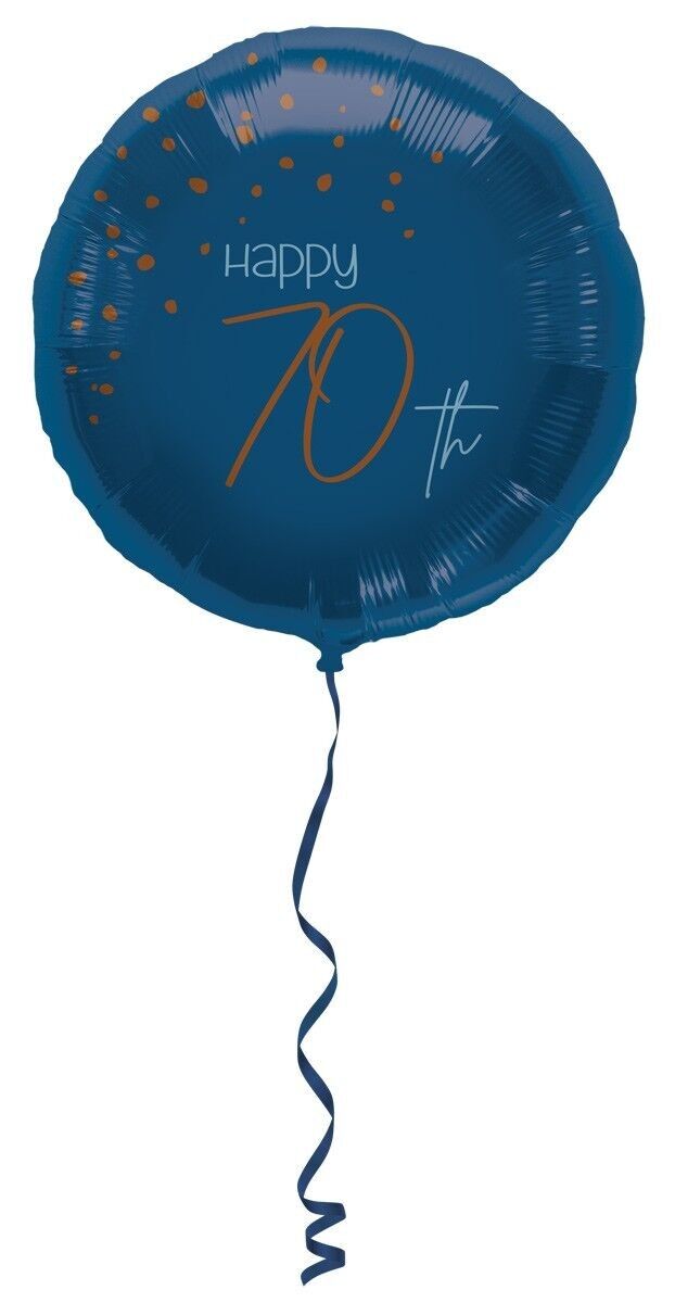 Palloncino Foil Elegante Blu Vero 70 Anni - 45cm