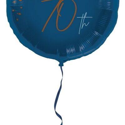 Ballon aluminium élégant True Blue 70 ans - 45cm