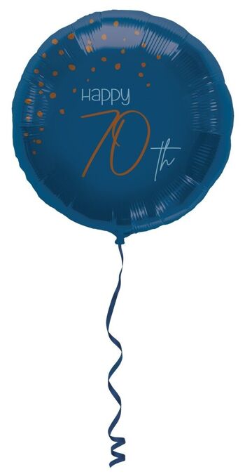 Ballon aluminium élégant True Blue 70 ans - 45cm