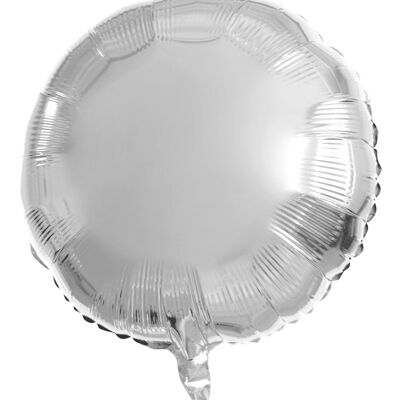 Foil balloon Round Silver colored - 45 cm