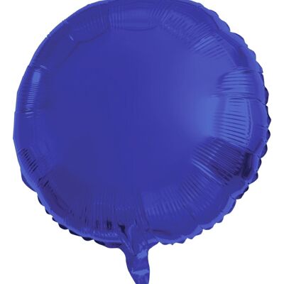 Ballon aluminium rond bleu métallisé mat - 45 cm