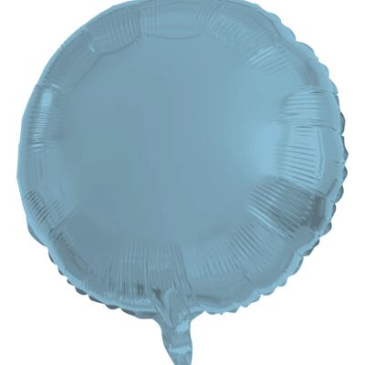 Folienballon rund Pastellblau Metallic Matt - 45 cm